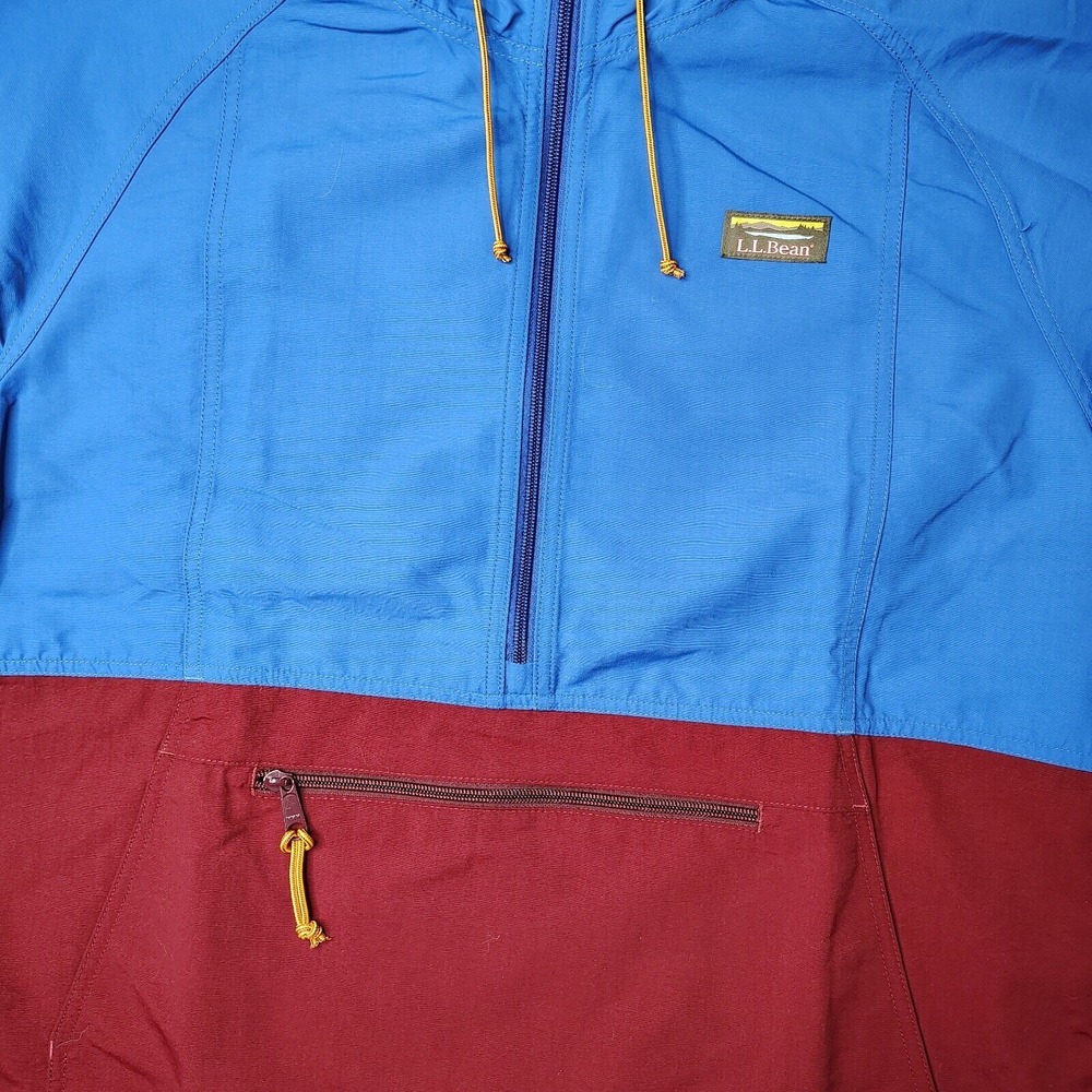 LL Bean Mountain Classic Anorak Jacket Men's‎ Large Regatta Blue Hooded NWOT - Picture 3 of 13